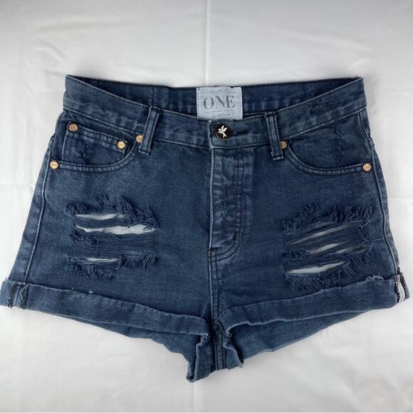 One Teaspoon Hawks Denim Shorts - Picture 1 of 9